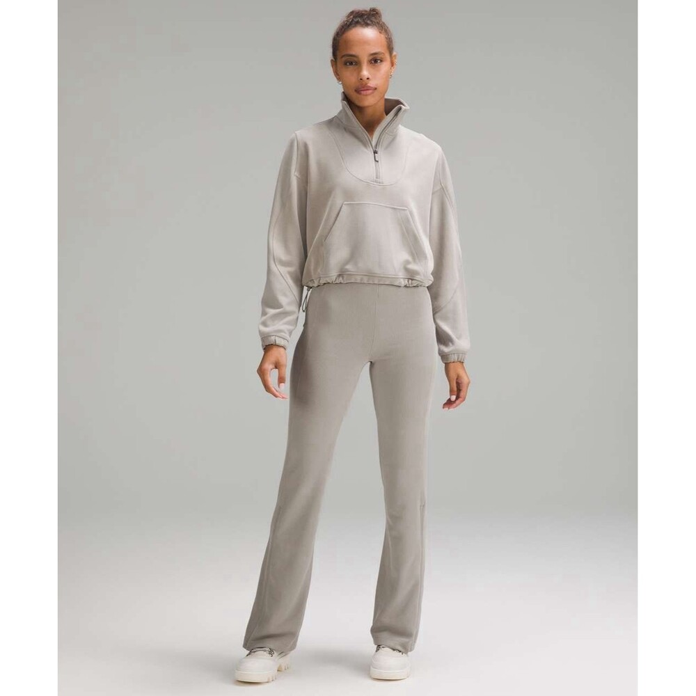 Lululemon Softstreme Ribbed Half Zip Sweatshirt Riverstone Women's 12 LW3GE8S